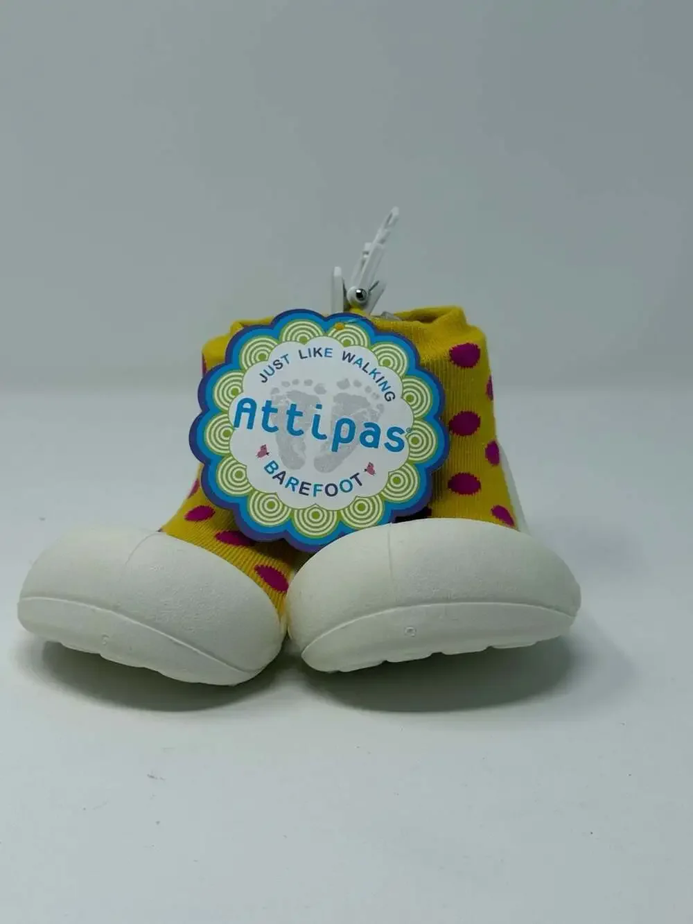 Attipas Polka Dot Yellow Toddler First Walker Sock Shoes